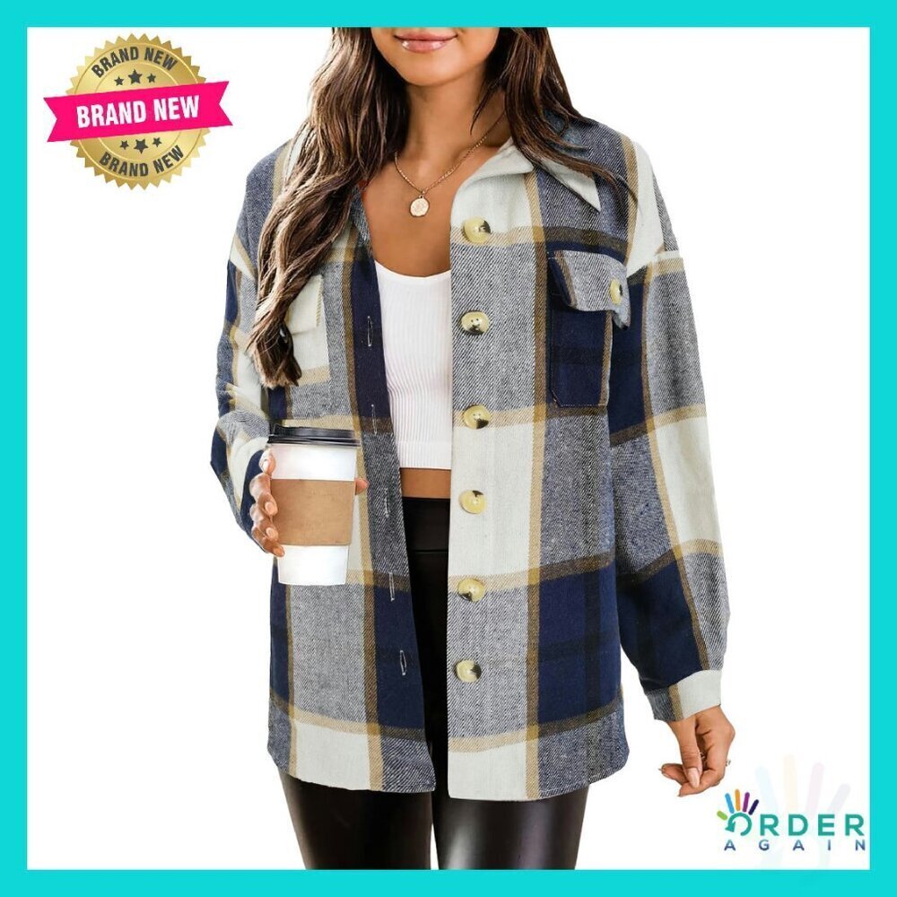Cropped Flannel Shacket Tartan Plaid Jacket Button Down Vintage Y2K Chic